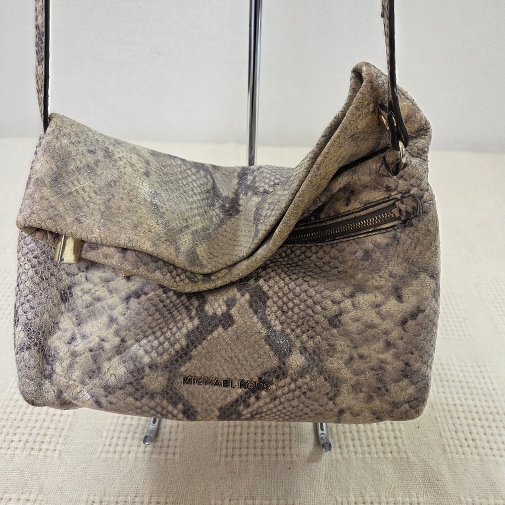 Michael Kors Python Embossed Leather Shoulder Bag… - image 2